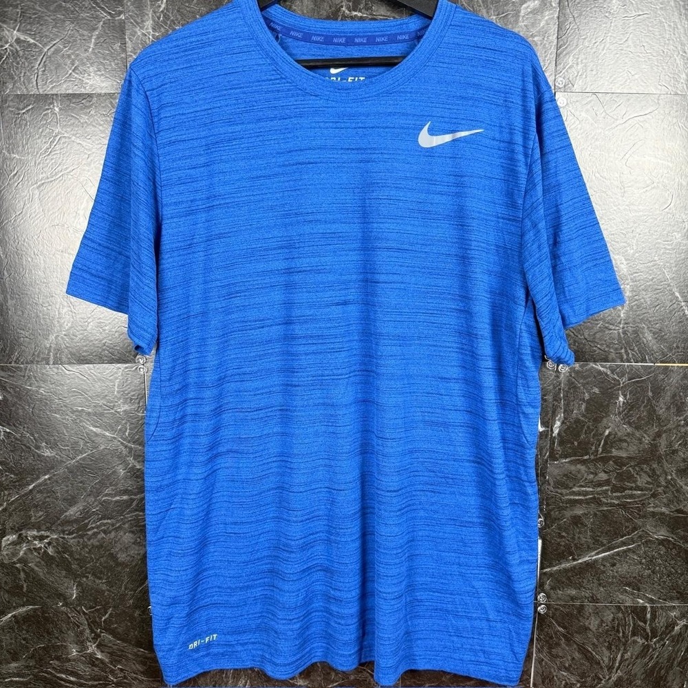 Nike Blue Dri-Fit Tech Retro Running Train V Shirt XL